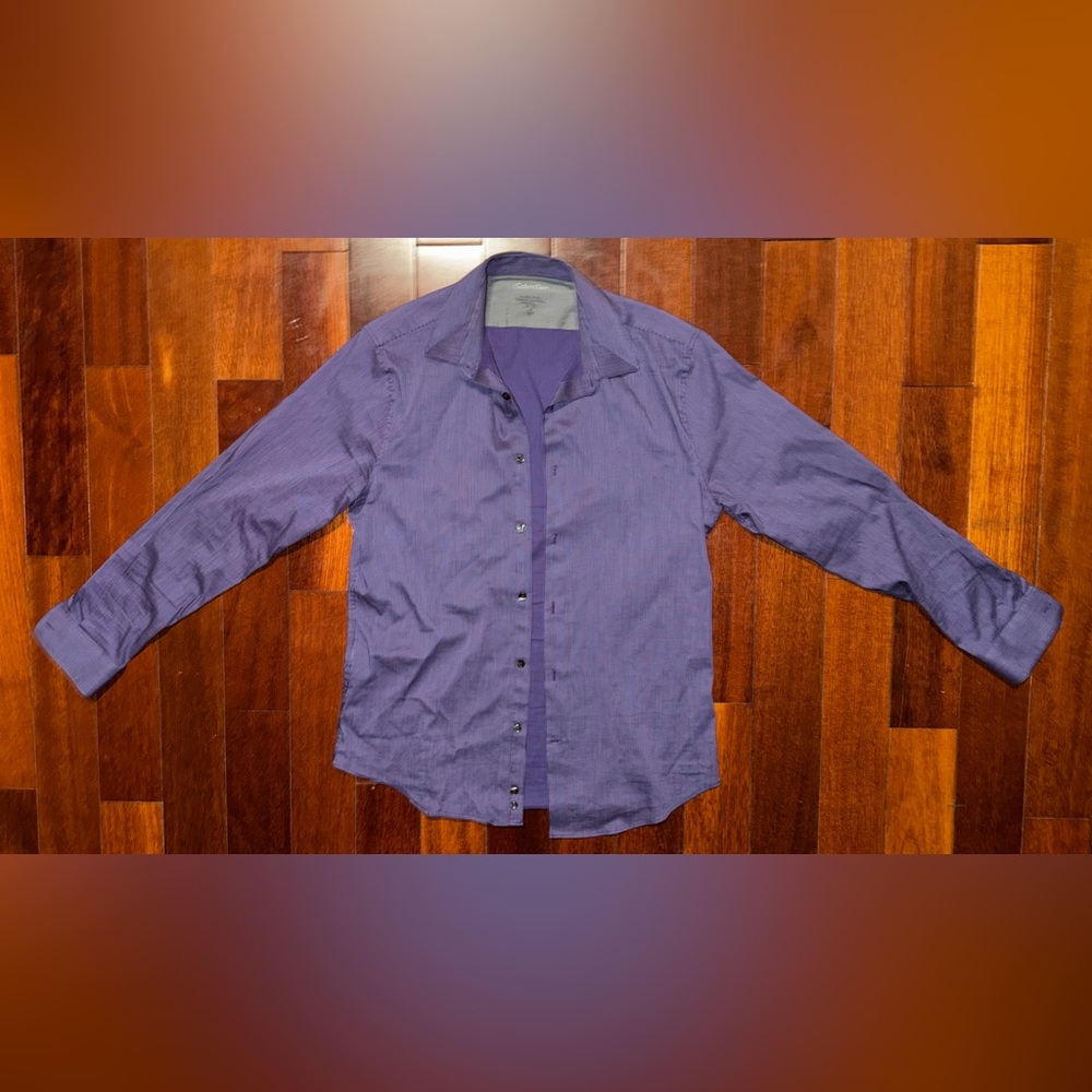 Calvin Klein Extreme Slim Fit Dress Shirt; Mens 15-15.5_32/33; Purple Button Up